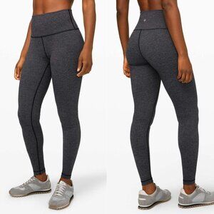 Lululemon Wunder Under High-Rise Tight 28" Black Gray Leggings 27587